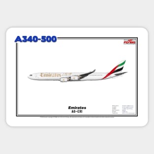 Airbus A340-500 - Emirates (Art Print) Sticker